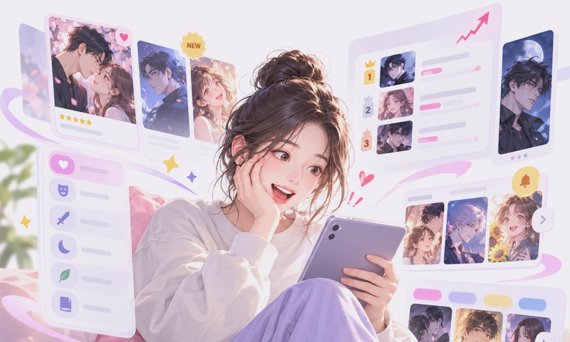 여러 웹툰을 동시에 보는 사용자 리뷰 이미지